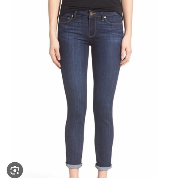 Paige skyline crop dark wash jeans size 27 - Picture 2 of 10